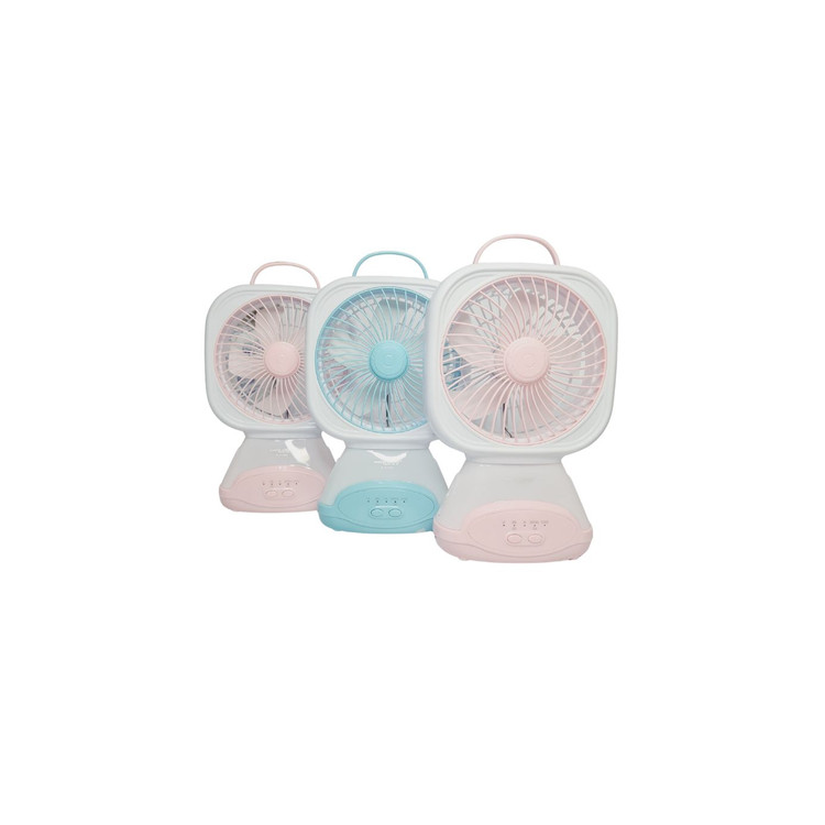 پنکه شارژی مدل ROCK LIGHT کدRL-F-7092 همراه با نور LED