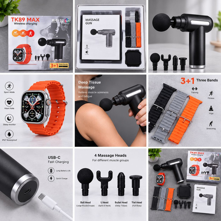 ساعت هوشمند TK89 MAXبه همراه ماساژور