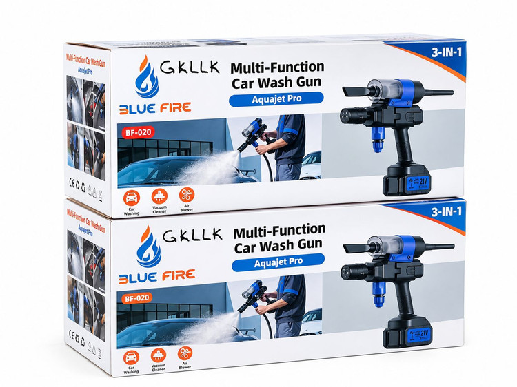 کارواش شارژی چند کاره قابل حمل Wash Gun 18000 mAh Blue Fire مدل 3 در 1 بلوفایر